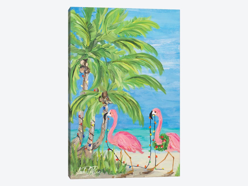 Flamingo Christmas II by Julie Derice 1-piece Canvas Print