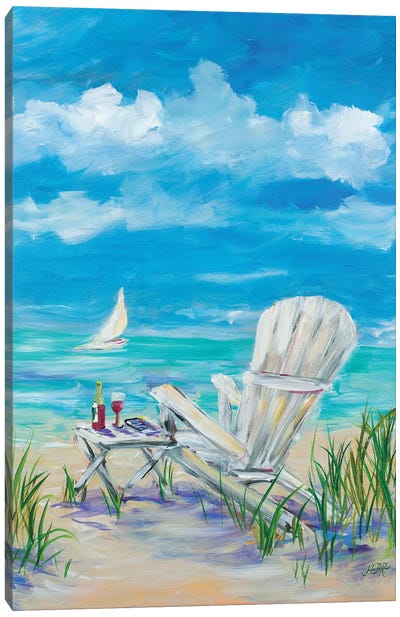 Beach Lounging Canvas Art Print - Julie Derice