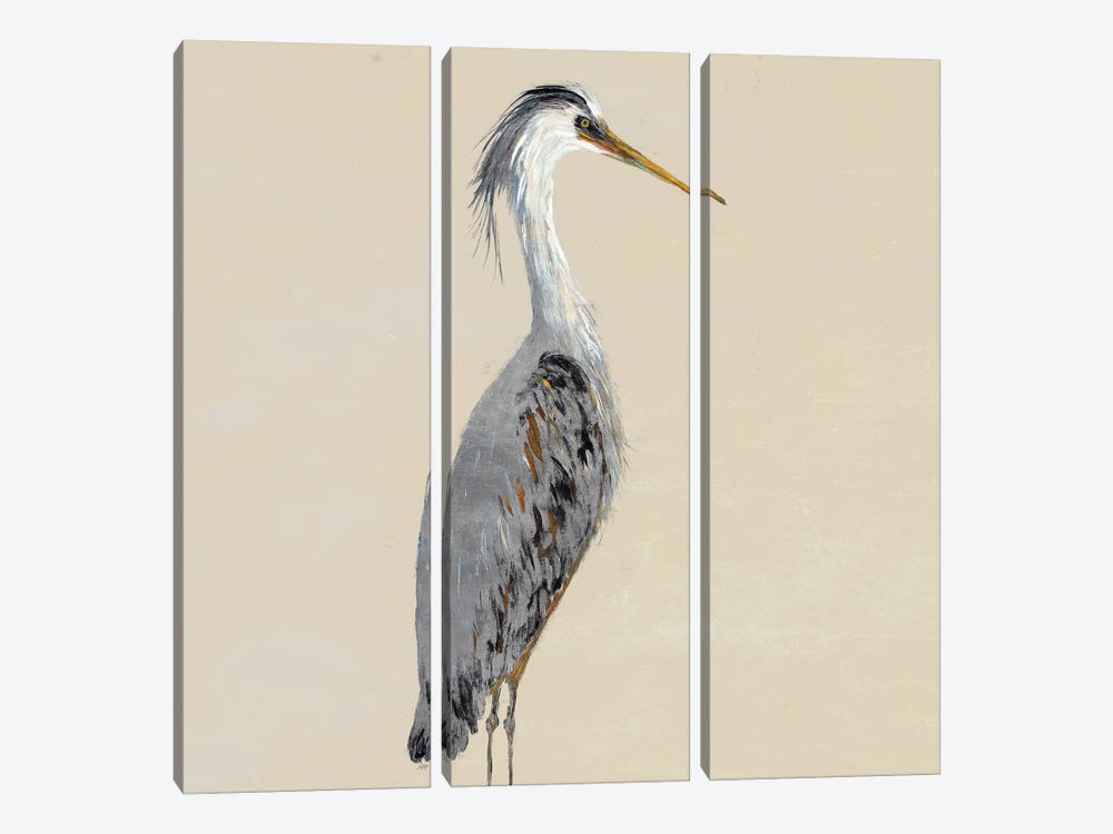 Heron On Tan I by Julie Derice 3-piece Canvas Artwork