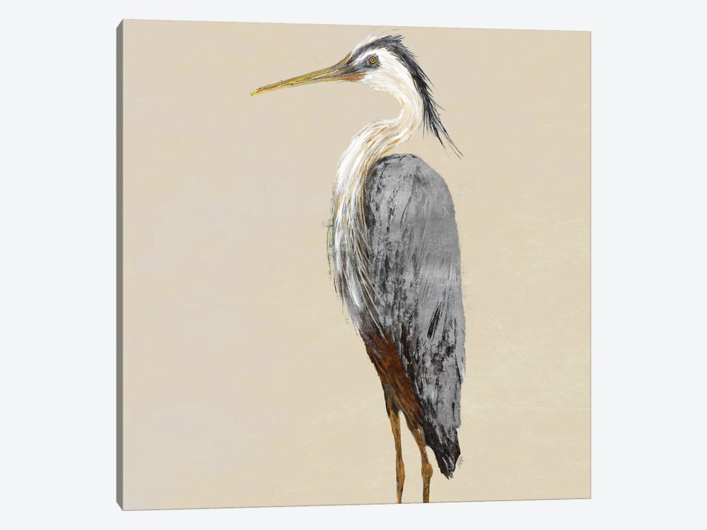 Heron On Tan II by Julie Derice 1-piece Canvas Art Print