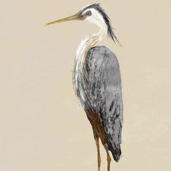 SunDance Group: Heron On Tan II by Julie Derice