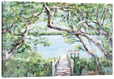 Misty Lake Canvas Art Print - Julie Derice