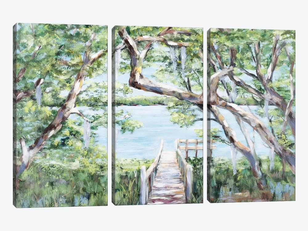 Misty Lake 3-piece Canvas Art Print