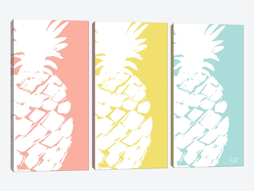Modern Pineapple Trio by Julie Derice 3-piece Art Print