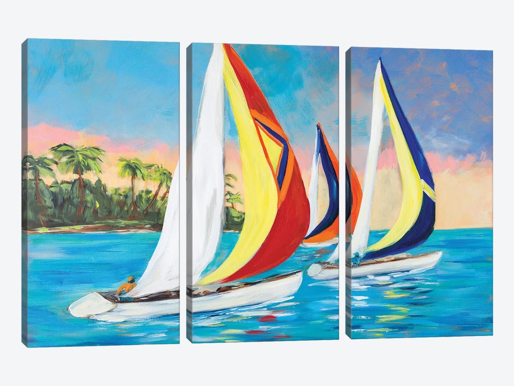 Morning Sails II by Julie Derice 3-piece Art Print