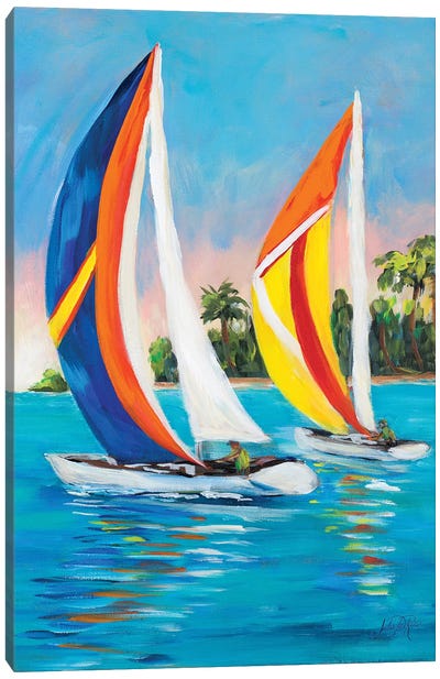 Morning Sails Vertical I Canvas Art Print - Julie Derice