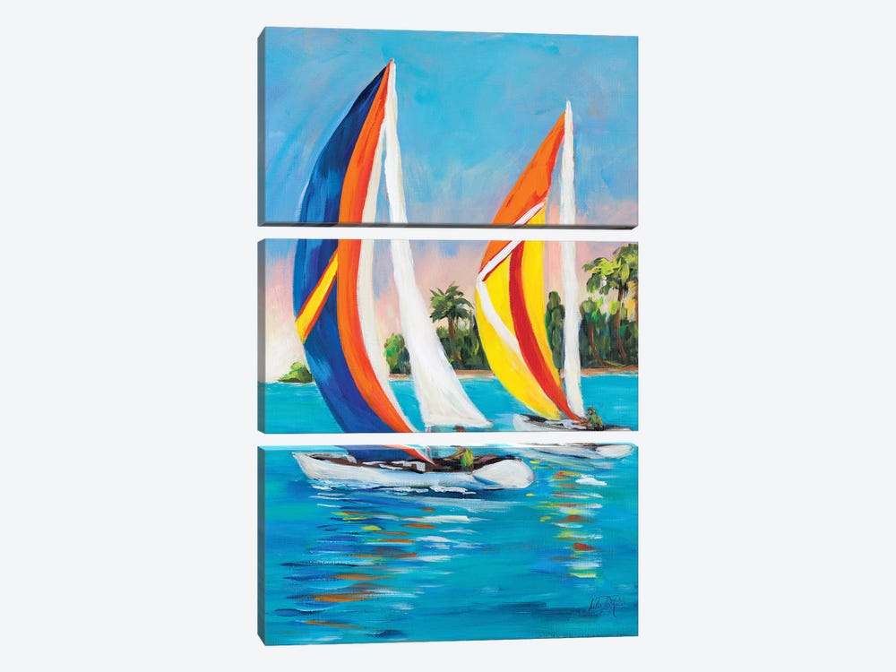 Morning Sails Vertical I by Julie Derice 3-piece Canvas Wall Art