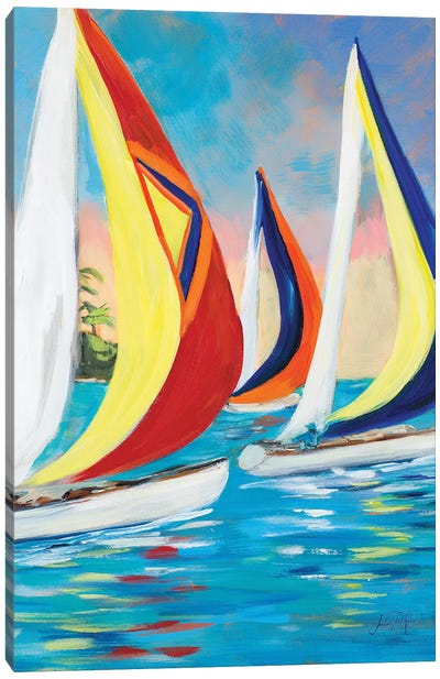 Morning Sails Vertical II Canvas Art Print - Julie Derice