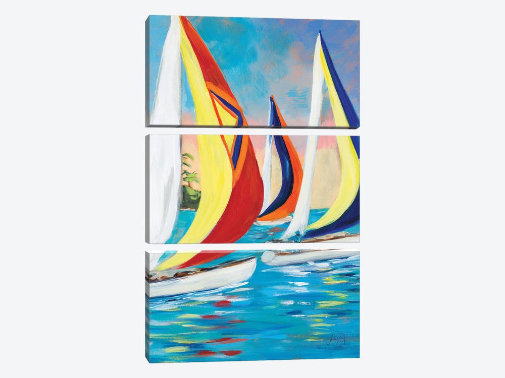 Morning Sails Vertical II by Julie Derice 3-piece Canvas Print