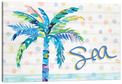 Palm Tree Near The Sea Canvas Art Print - Julie Derice