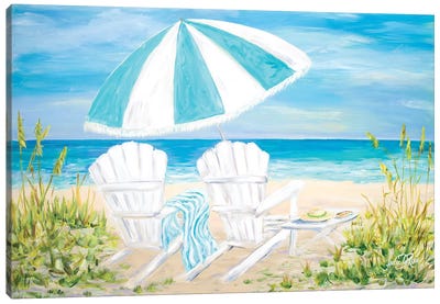 Beach Umbrella Canvas Art Print - Julie Derice