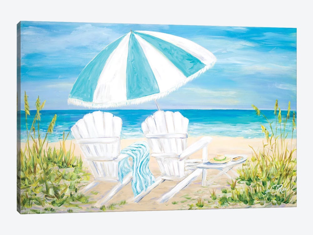Beach Umbrella by Julie Derice 1-piece Canvas Print