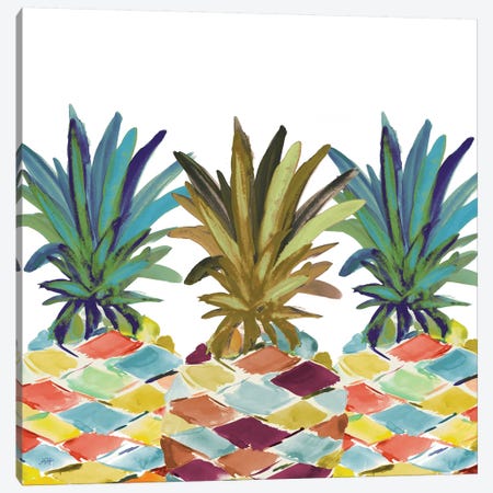 Pumped Up Pineapples Canvas Print #DRC147} by Julie Derice Art Print