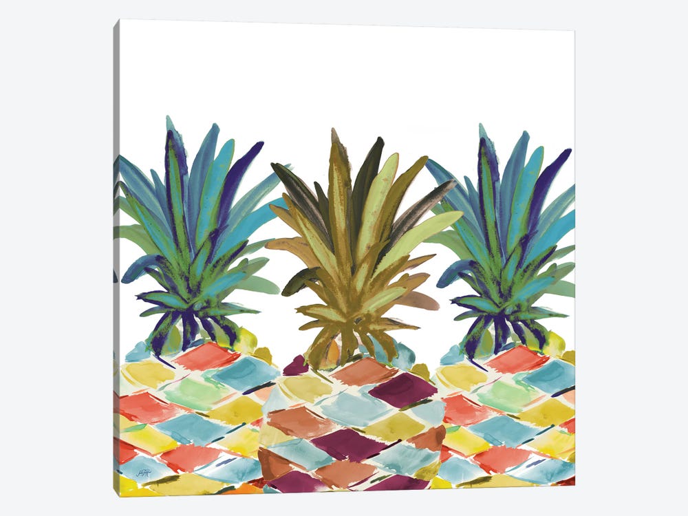 Pumped Up Pineapples by Julie Derice 1-piece Canvas Wall Art