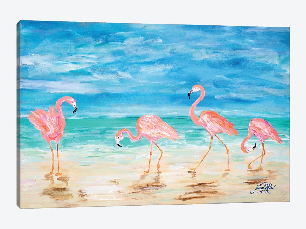 Flamingo Beach by Julie Derice 1-piece Canvas Artwork