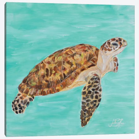 Sea Turtle I Canvas Print #DRC152} by Julie Derice Art Print