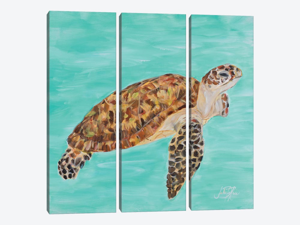 Sea Turtle I by Julie Derice 3-piece Canvas Artwork