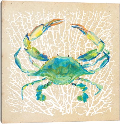 Sealife Crab Canvas Art Print - Crab Art