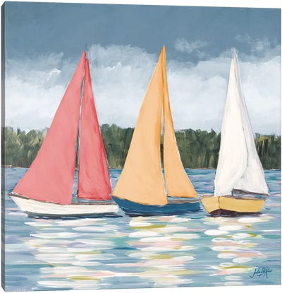Soft Pastel Sails Canvas Art Print - Julie Derice