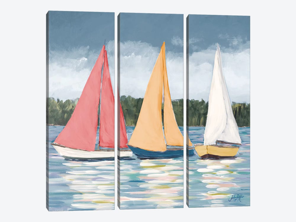 Soft Pastel Sails by Julie Derice 3-piece Canvas Art Print