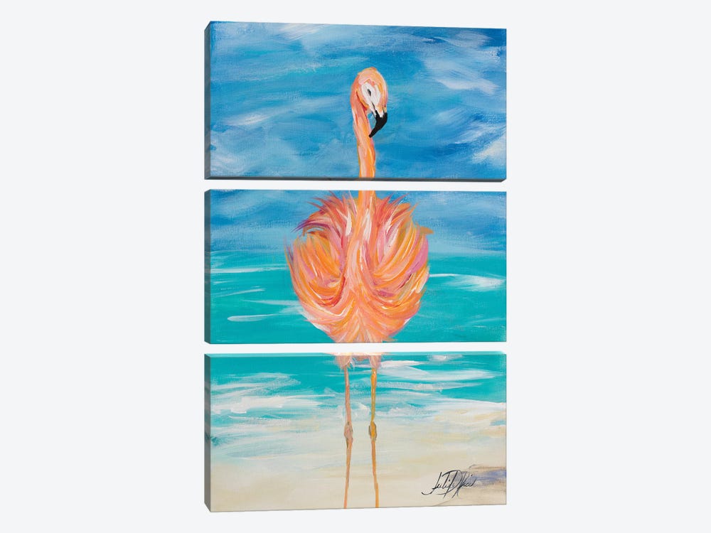 Flamingo I by Julie Derice 3-piece Canvas Print