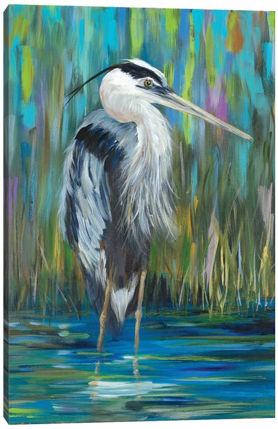 Standing Heron I Canvas Art Print - Heron Art