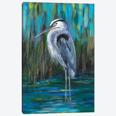 Standing Heron II Canvas Print #DRC161} by Julie Derice Canvas Art