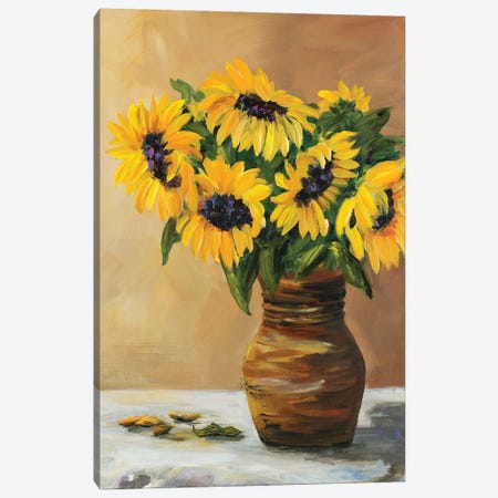 Sunflowers Canvas Print #DRC162} by Julie Derice Canvas Artwork