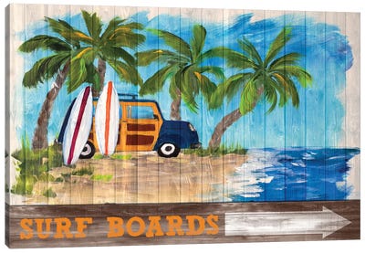 Surf Boards Canvas Art Print - Julie Derice
