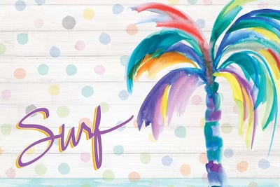 Surf Near The Palm Tree by Julie Derice canvas print