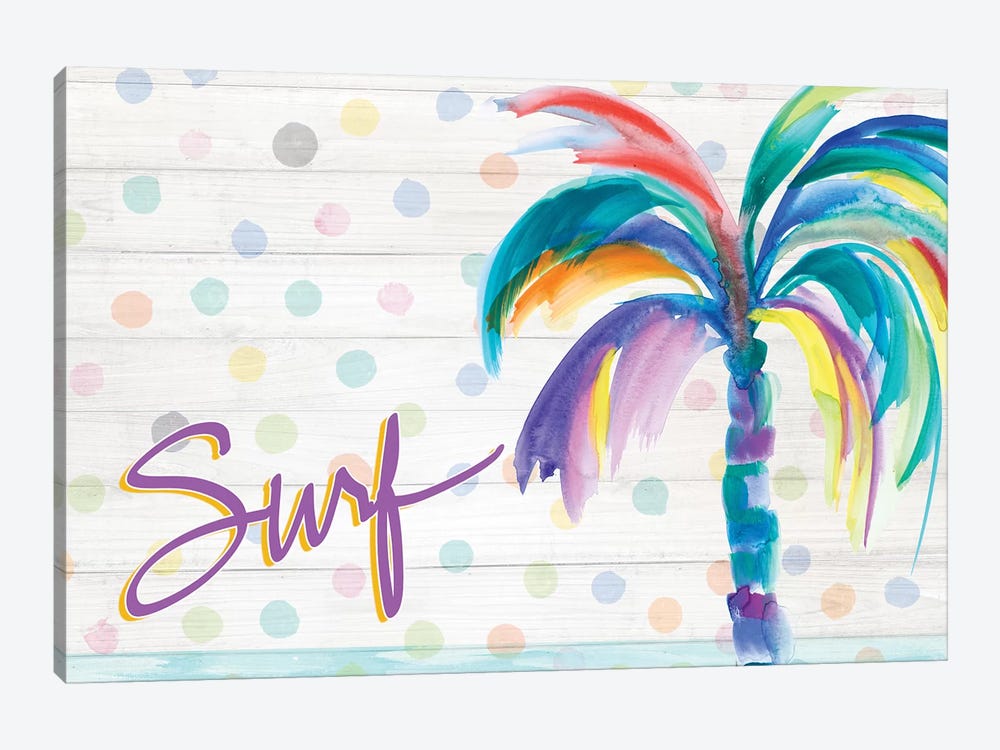 Surf Near The Palm Tree by Julie Derice 1-piece Canvas Wall Art