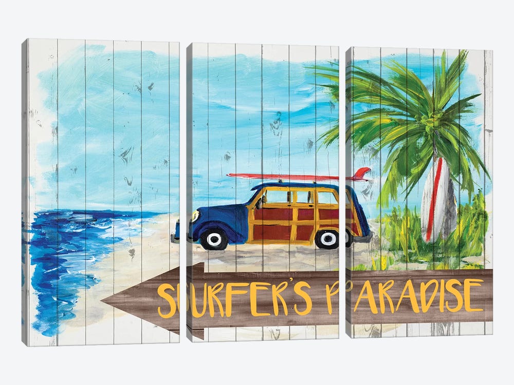 Surfer's Paradise by Julie Derice 3-piece Canvas Print