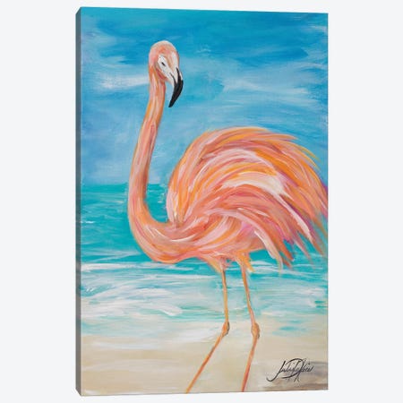 Flamingo II Canvas Print #DRC16} by Julie Derice Canvas Artwork