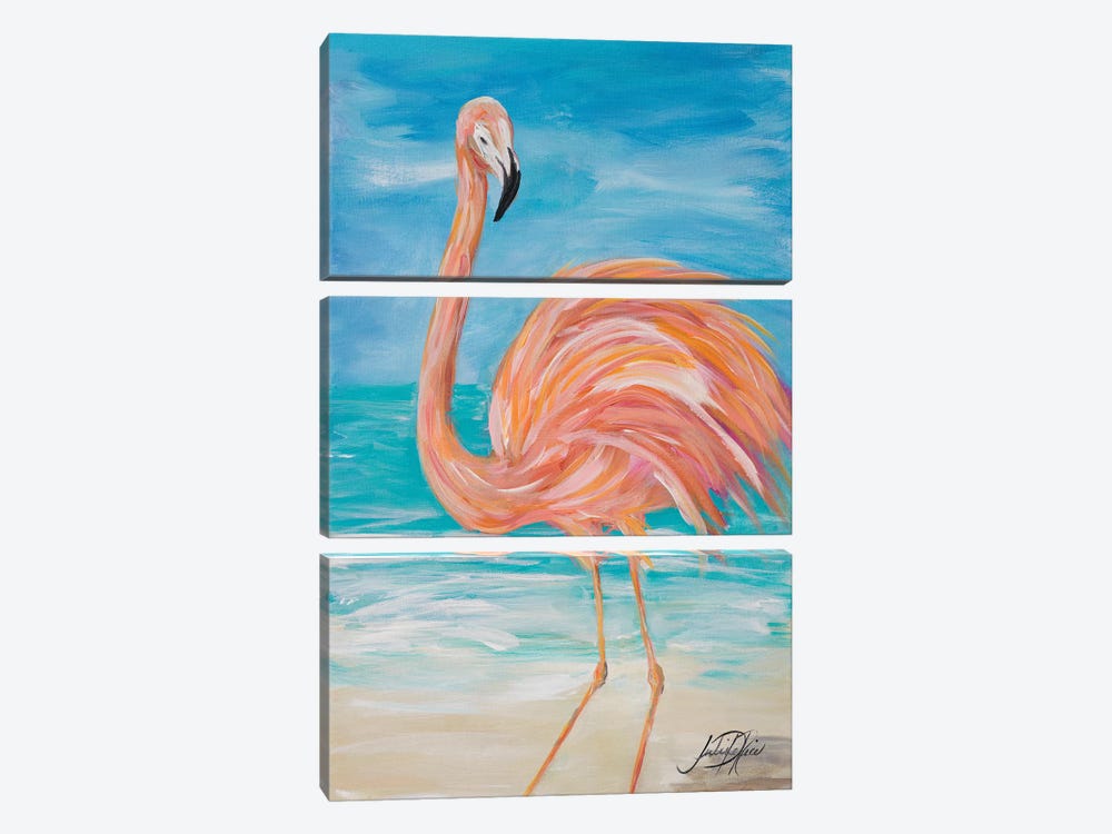 Flamingo II by Julie Derice 3-piece Canvas Art