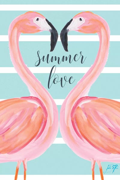 Flamingo Summer Love by Julie Derice art print