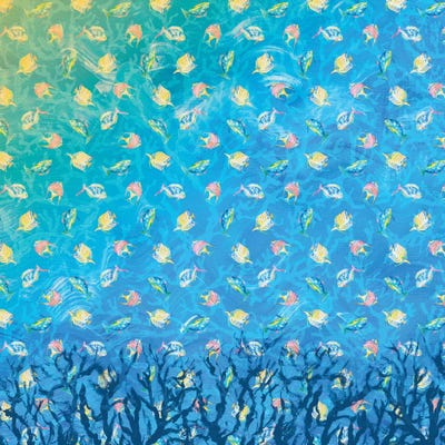 Swim With The Fish Pattern (Dark Blue) by Julie Derice canvas print