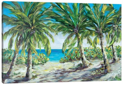 Tropical Palm Tree Paradise Canvas Art Print - Tropical Beach Art