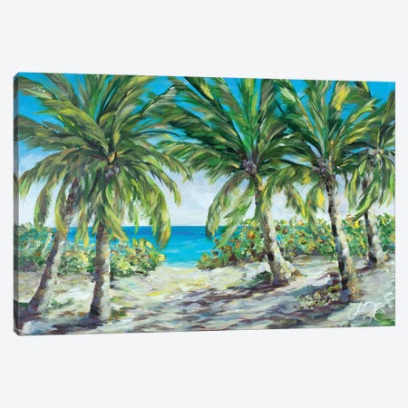 Tropical Palm Tree Paradise Canvas Print #DRC176} by Julie Derice Canvas Artwork