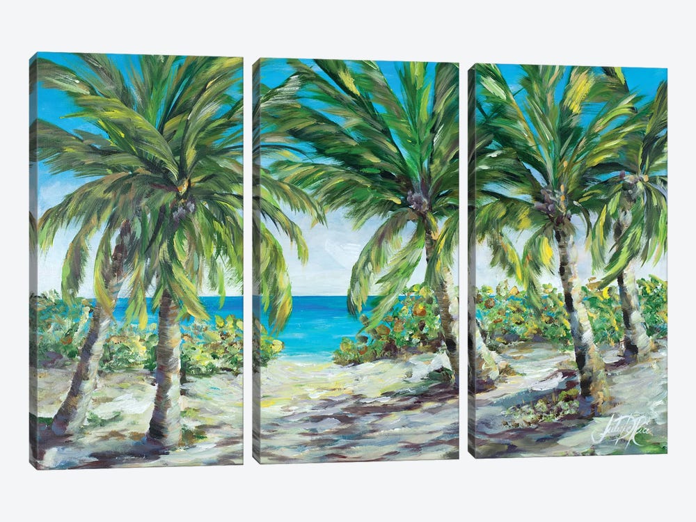 Tropical Palm Tree Paradise by Julie Derice 3-piece Canvas Art