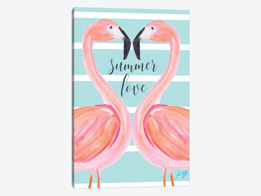 Flamingo Summer Love by Julie Derice 1-piece Canvas Art Print