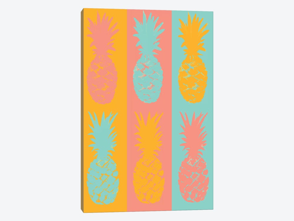 VIbrant Striped Pineapples by Julie Derice 1-piece Art Print