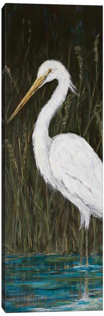White Egret Canvas Art Print - Julie Derice