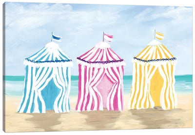 Beach Cabanas Canvas Art Print - Julie Derice