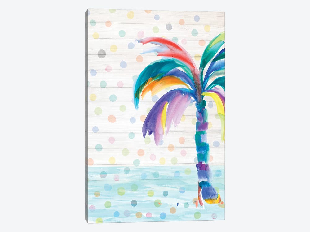 Funky Palm on Dots I by Julie Derice 1-piece Canvas Art Print