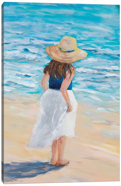 Beach Lady Canvas Art Print - Julie Derice