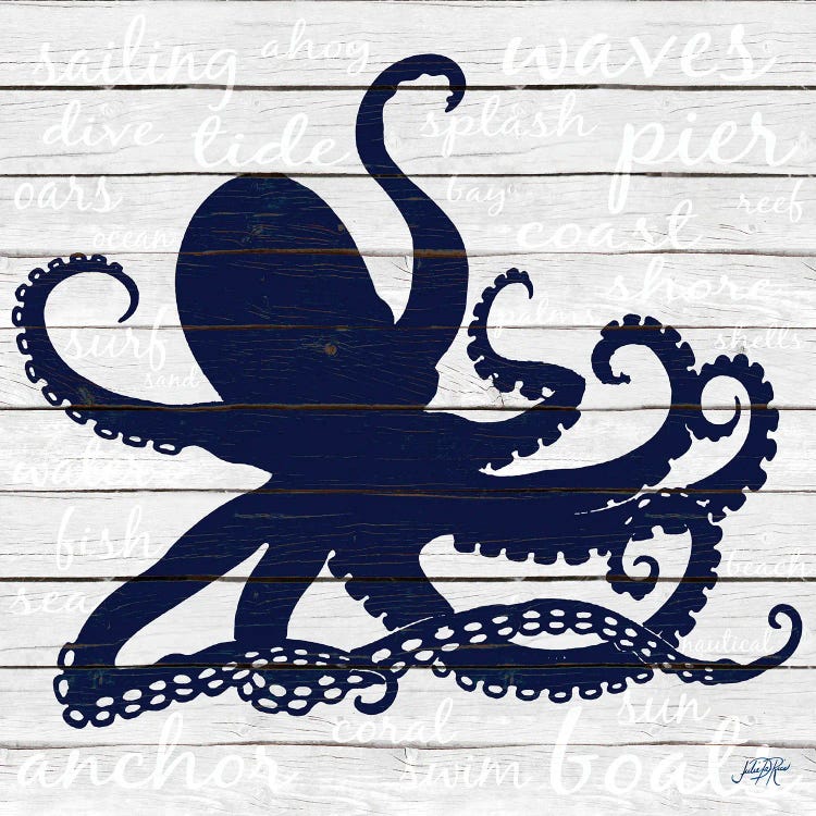 Indigo Octopus by Julie Derice canvas print