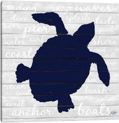 Indigo Turtle Canvas Art Print - Julie Derice