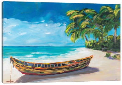 Lost Island I Canvas Art Print - Boat Art