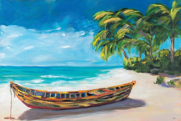 Large Coastal Art - Canvas Prints: Lost Island I by Julie Derice