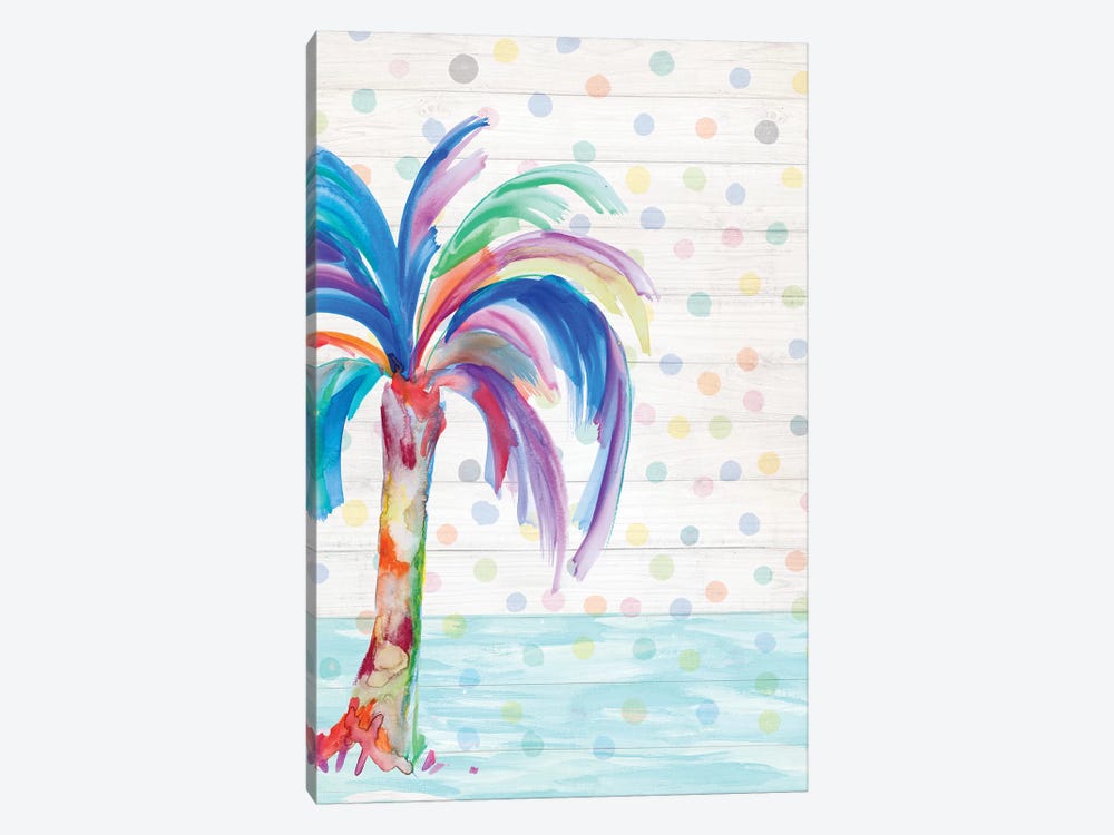 Funky Palm on Dots II by Julie Derice 1-piece Canvas Art Print